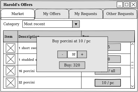 Buying stackable items